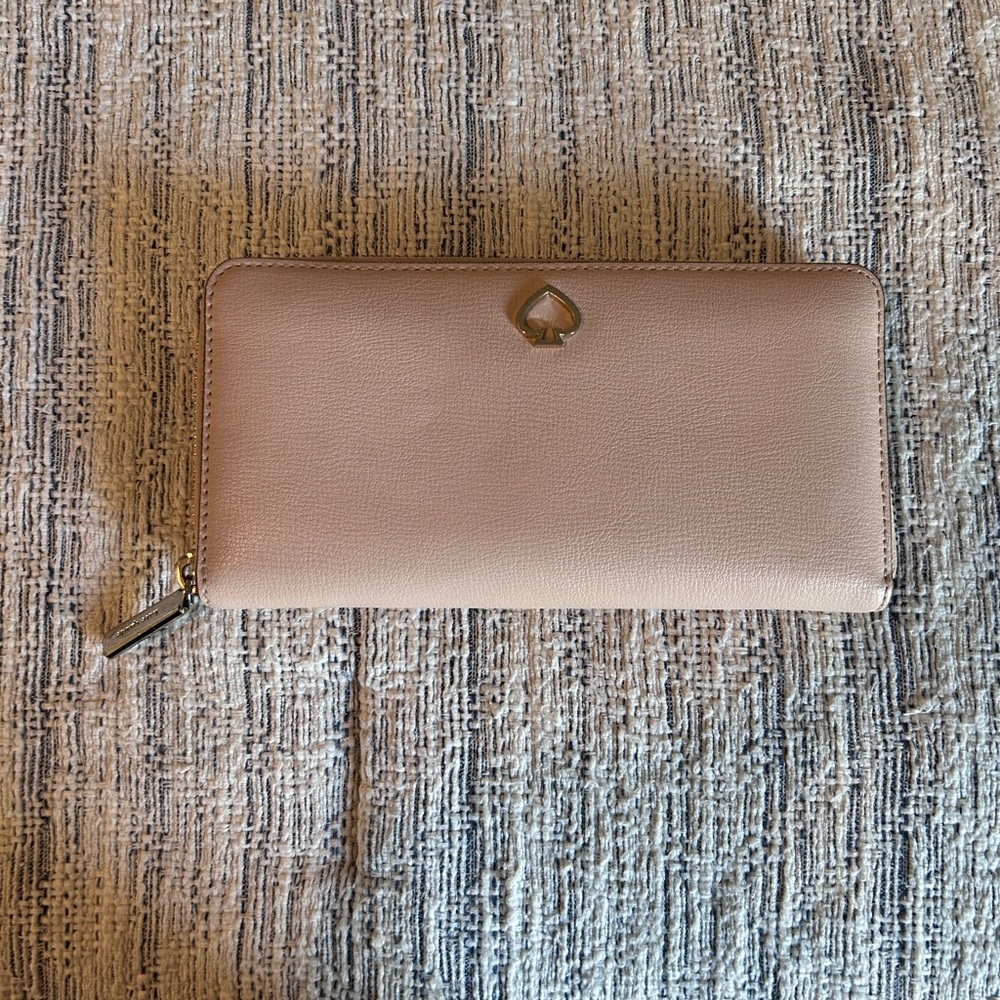 Kate Spade Pink Leather Wallet with Gold Clasp